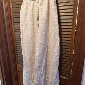 Women's Cream Wide Leg Pants